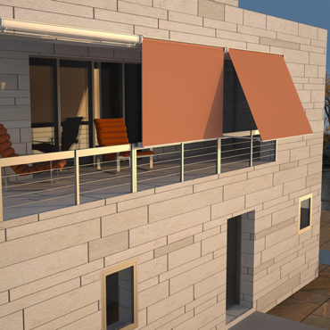 Toldo balcones Punto recto tensión