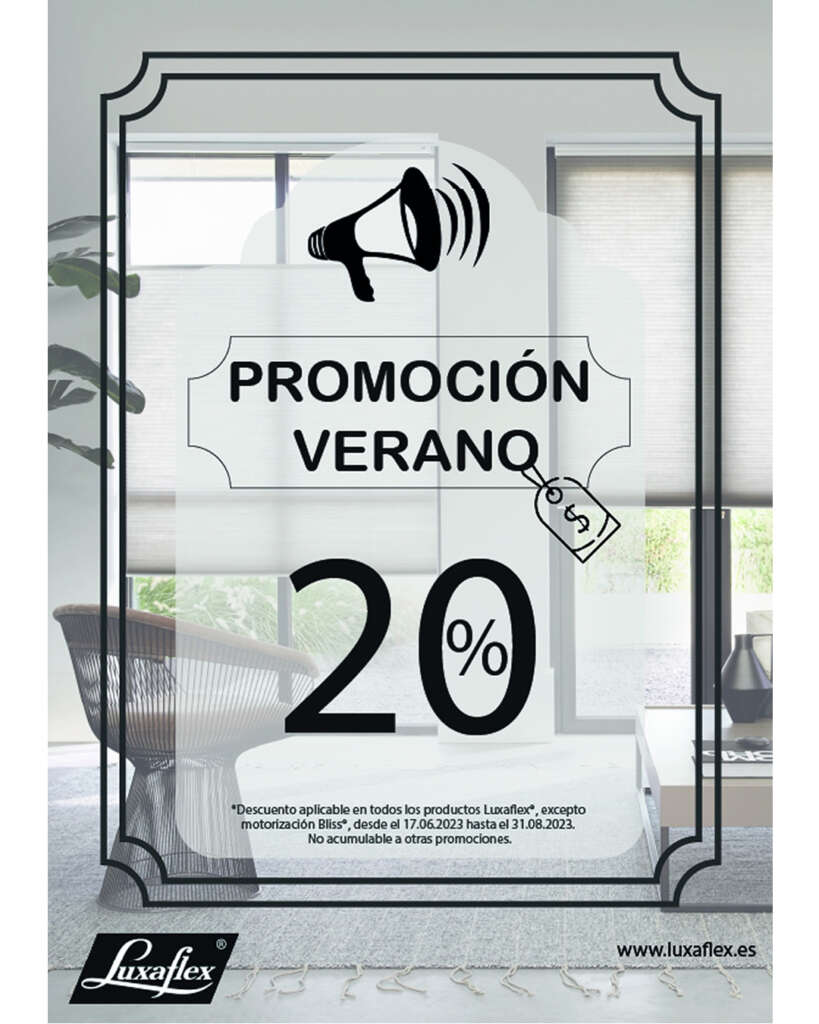 Descuento del 20% en las increíbles cortinas Luxaflex